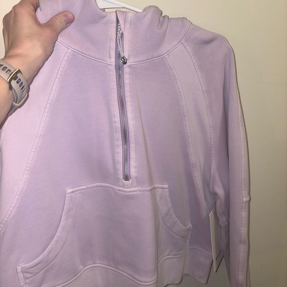 Lululemon Scuba Half Zip Hoodie Cropped Lilac Ether - Picture 9 of 9
